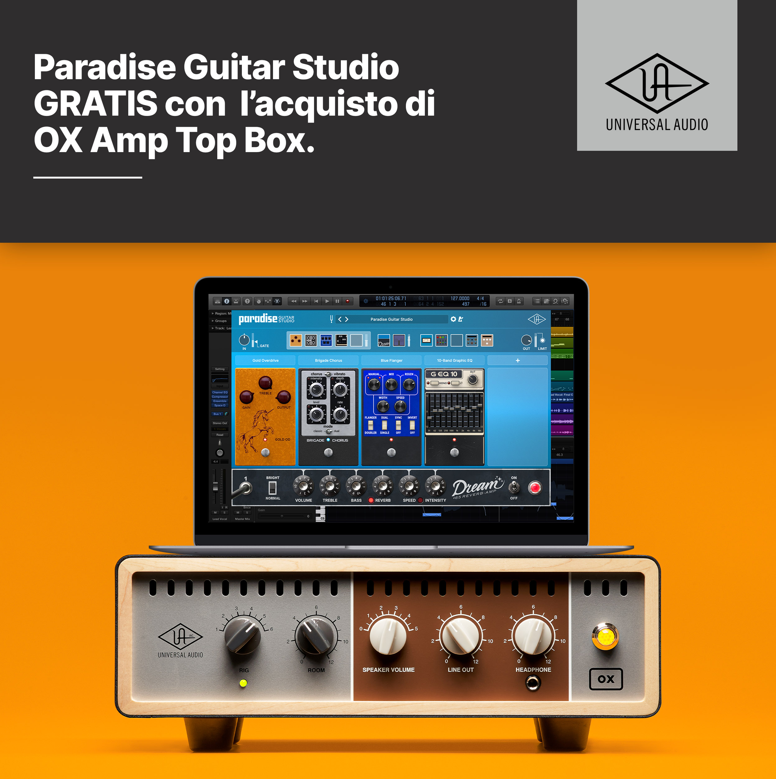 Universal Audio  OX Amp Top Box + Free Paradise Guitar Studio Promo